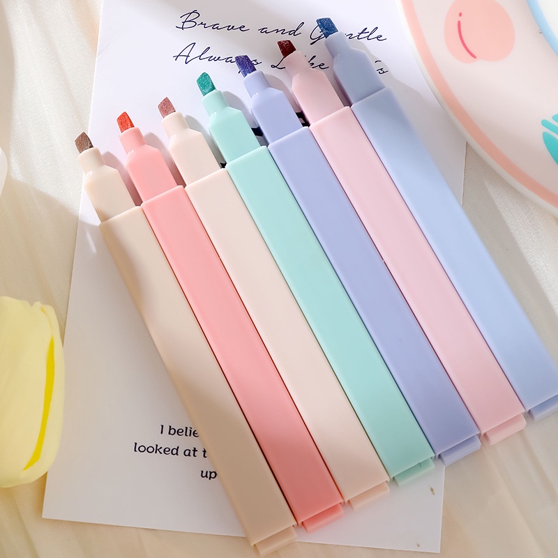 Bút dạ huỳnh quang hightlight hai đầu, bảo vệ mắt, màu sắc rực rỡ, đa dạng