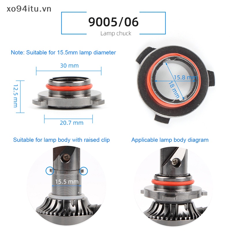 Xoitu Đế Kẹp Đèn Pha led h7-9005 / 9006 / 9012 / h11 / h7 / h4 / h3 / h1 Cho Xe Hơi vn