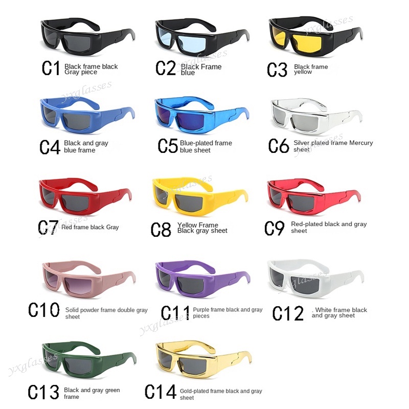 Kính Mát Gọng Vuông Phong Cách hip hop Thời Trang Cho Nam Và Nữ y2k y2k