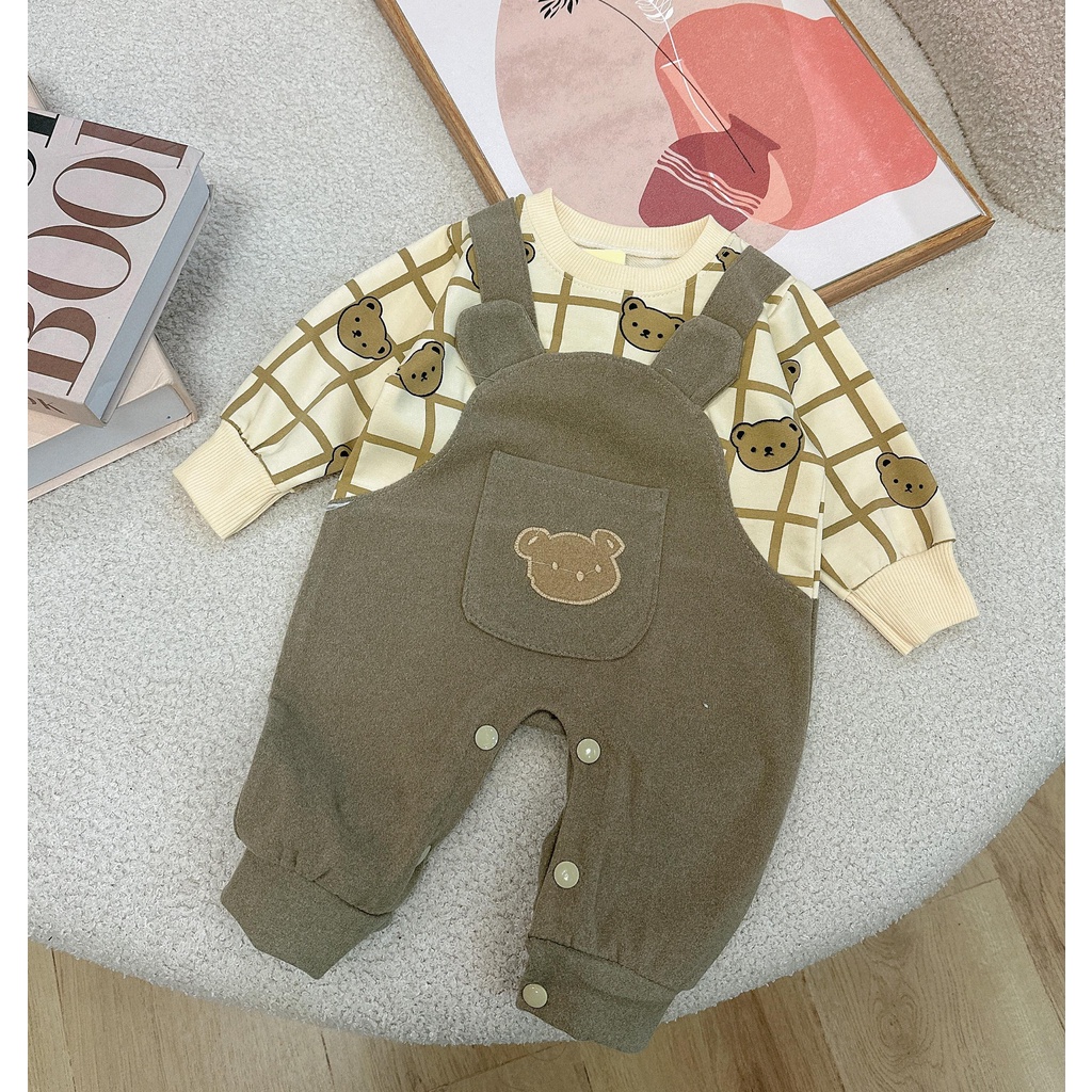 Bộ body dài tay bodysuit áo liền quần bộ đồ liền thân Babyshop88 cho bé trai bé gái M15.11.23-3
