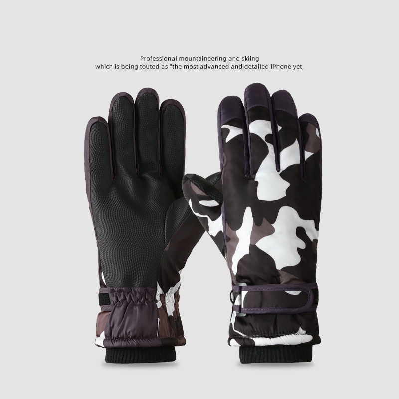 YOUYOU Găng Tay cotton Nhung Chống Gió Giữ Ấm Có Thể Chạm Màn Hình Cảm Ứng Dành Cho Nam Đi Xe Đạp Điện