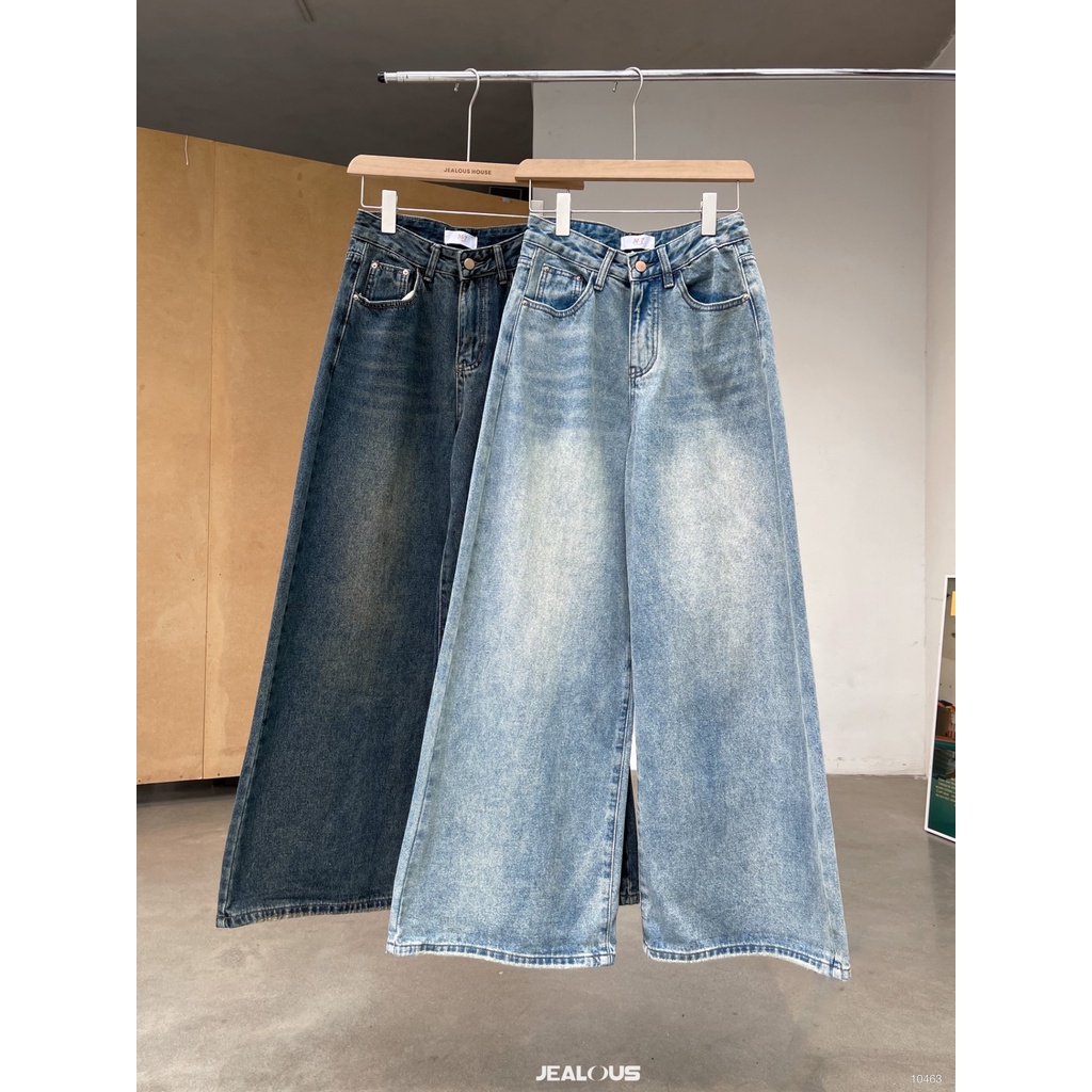 Quần jeans mài gối ống to M7 - 10463