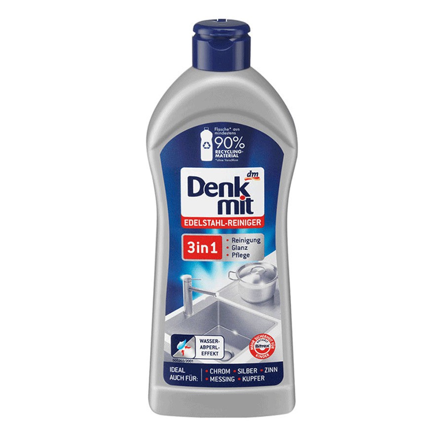 Dung dịch Tẩy rửa Inox Denkmit 3in1 300ml chính hãng Dễ dàng loại bỏ cặn nước, cặn vôi, dầu mỡ và vết bẩn
