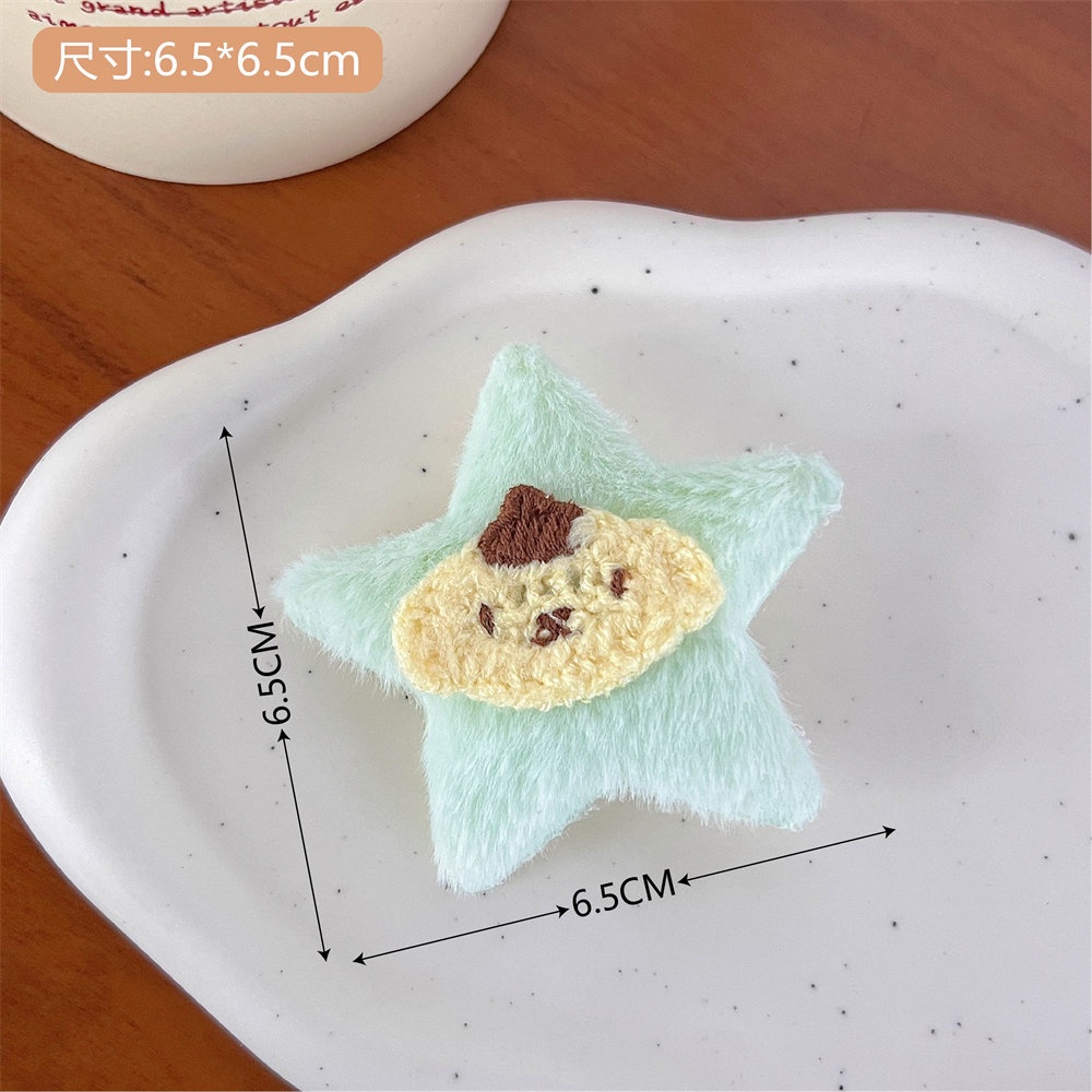 Kẹp Tóc Hình Ngôi Sao Năm Cánh Phủ Lông Nhiều Màu Sắc Thời Trang Cá Tính Cho Nữ sanrio kuromi melody
