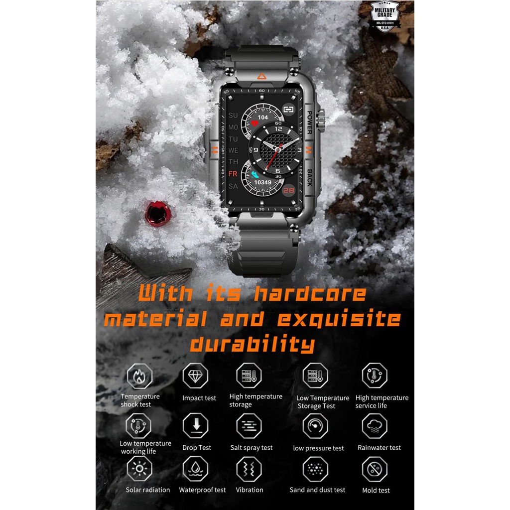 Mới Đồng Hồ Thông Minh gps Màn Hình Lớn 1.57inch hd Chống Thấm Nước Theo Dõi Sức Khỏe Cho Nam