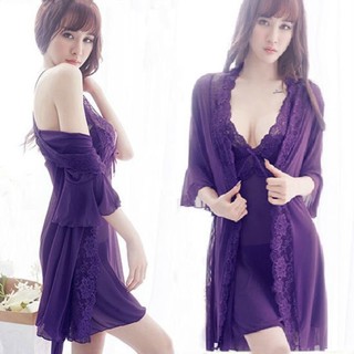 Đầm ngủ lụa phối ren hai dây lưng trần gợi cảm cho nữ