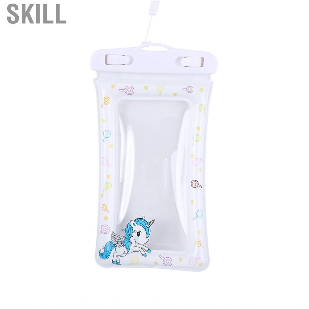 Skill Floating Waterproof Phone Pouch Case Transparent Support Touch Screen for Water Sports Swimming