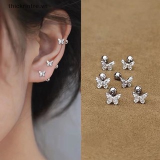 Th bông tai đinh tán xoắn hình bướm nhỏ đơn giản thời trang phong cách hàn quốc dành cho nữ vn