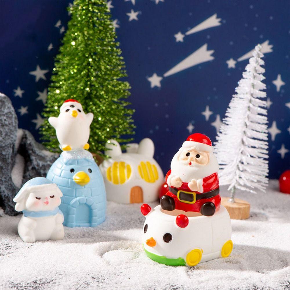 Upstozvn Tượng Trang Trí Giáng Sinh Nhiều Màu Hình Chim Cánh Cụt / Thỏ / Đồ Ăn Vặt / Ông Già Noel / Khu Vườn Thần Tiên