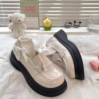 Giày Lười Da Đế Dày Tăng Chiều cao Cách vintage Anh da mềm Giày búp bê lolita