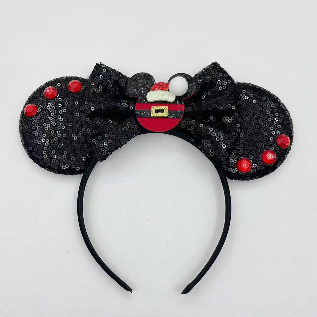 Băng Đô Nơ Thêu Hình Chuột mickey Cho Bé Gái