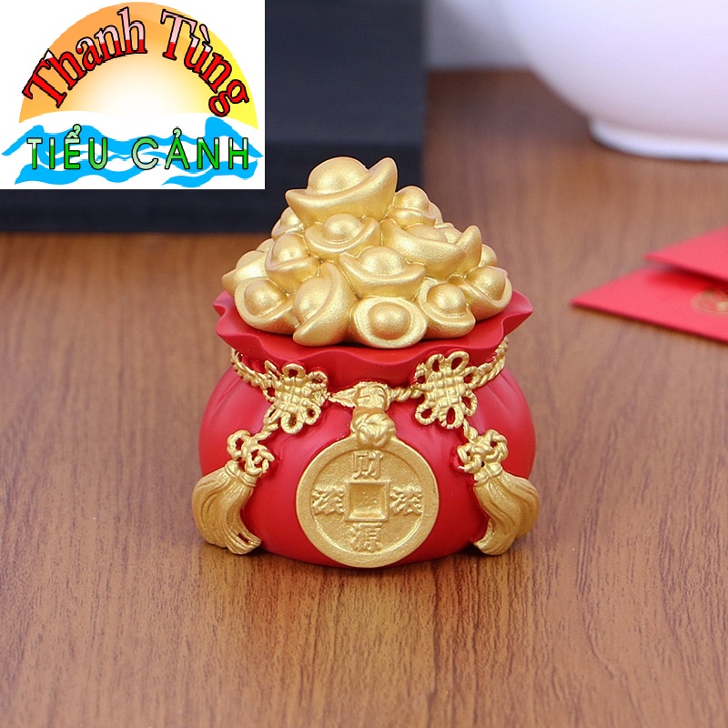 Hũ 13,6cm đựng muối, gạo tài lộc, hũ đựng tiền thần tài bày ban gia tiên, ban thần tài…