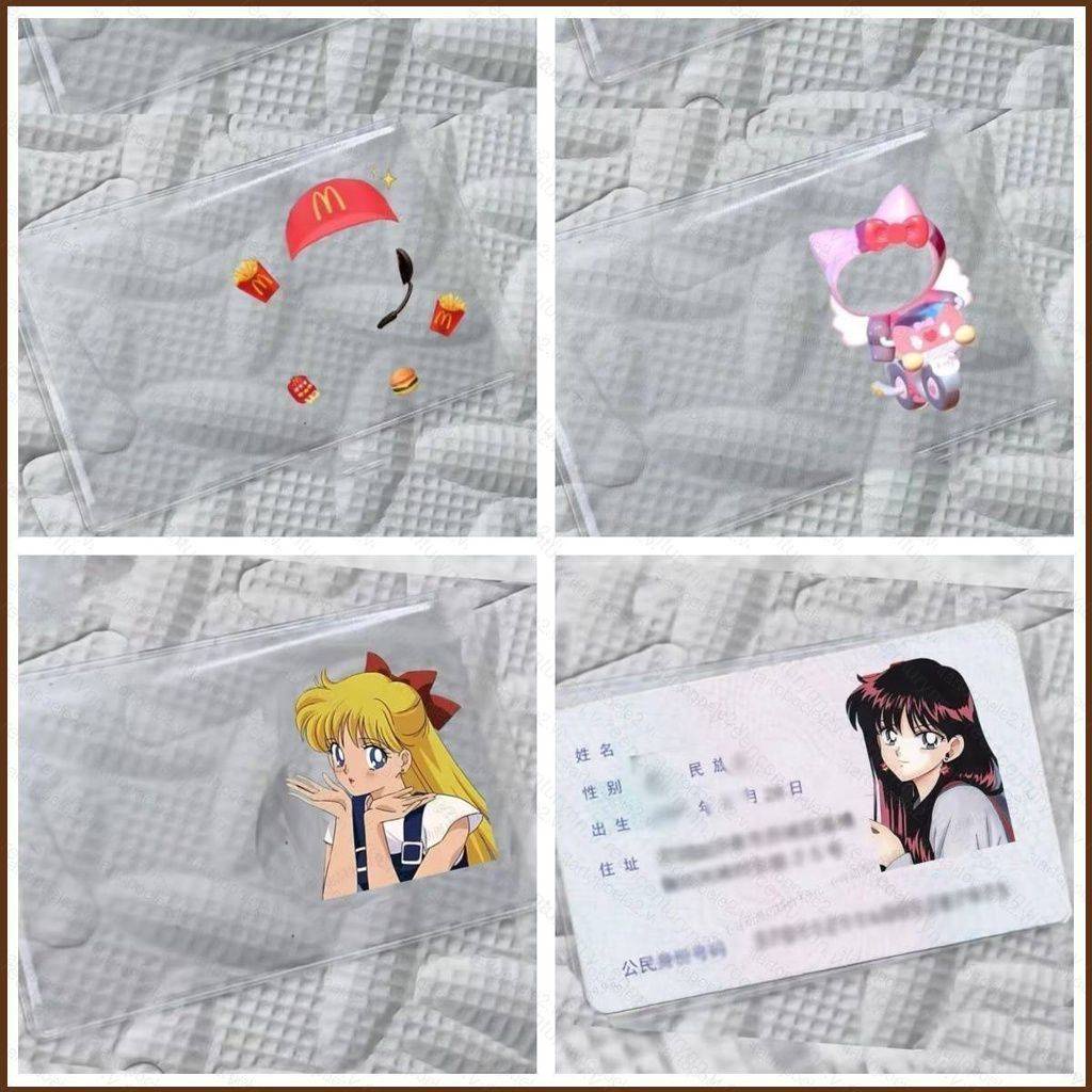 Mcdonalds Hộp Đựng Thẻ id Chống Từ Tính Trong Suốt In Hình Thủy Thủ Mặt Trăng Vui Nhộn Ốp