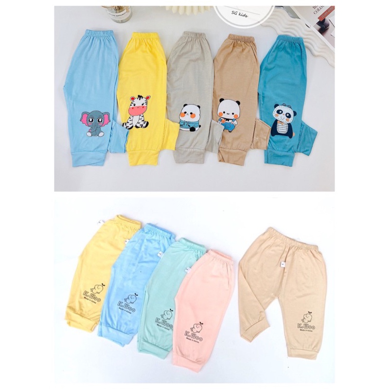 Set 5 quần chục dài thun lạnh mềm mát cho bé trai bé gái