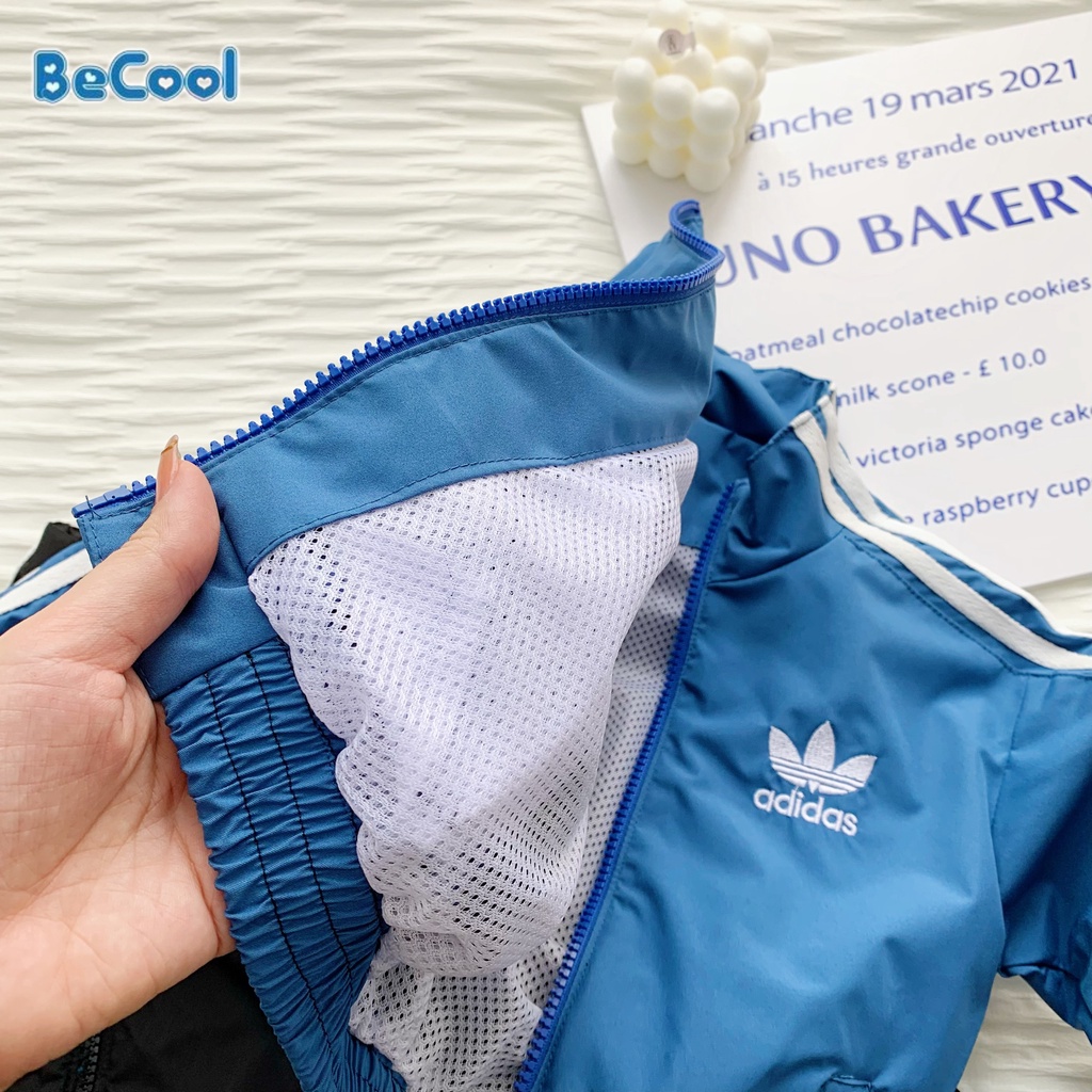 Set Quần Áo Gió Thể Thao Adidass Siêu Xinh Cho Bé, Bộ Quần Áo Thu Đông Cho Bé Từ 10-27kg
