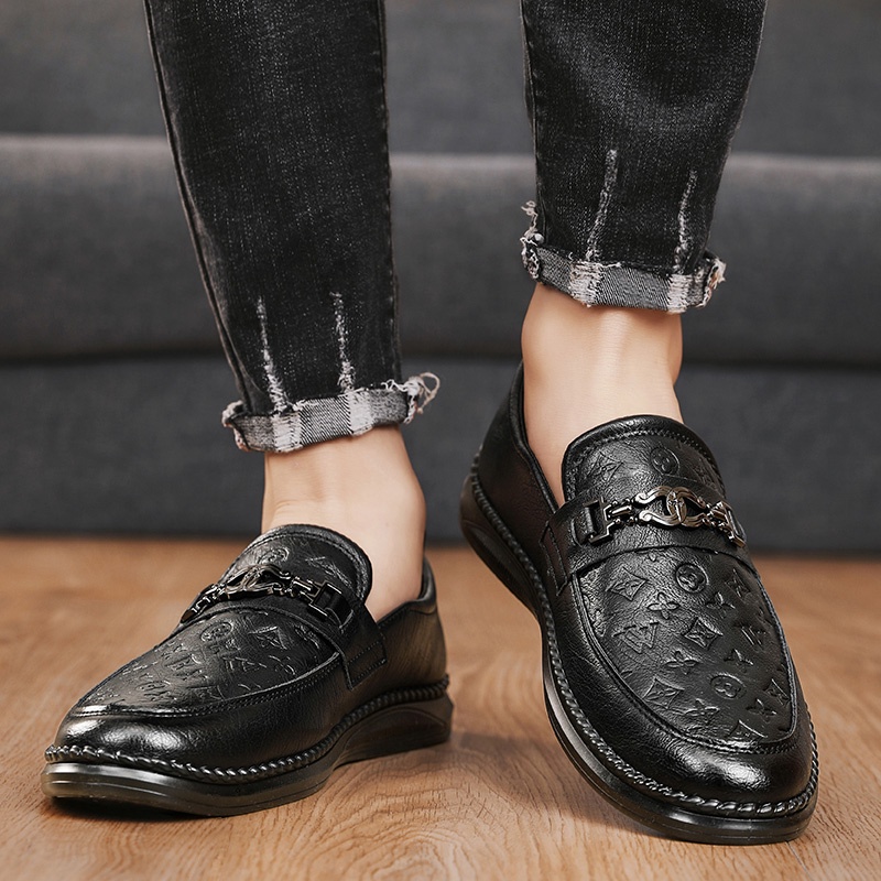 Giày Lười Da Phong Cách retro Thời Trang Cho Nam