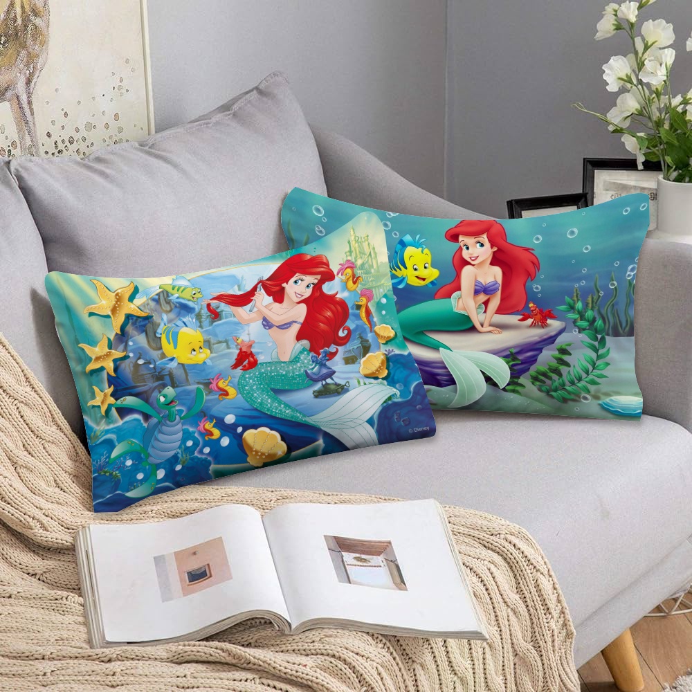 Vỏ Gối Hình Chữ Nhật Bằng polyester In Hình Nàng Tiên Cá Nhỏ Trang Trí Nhà Cửa