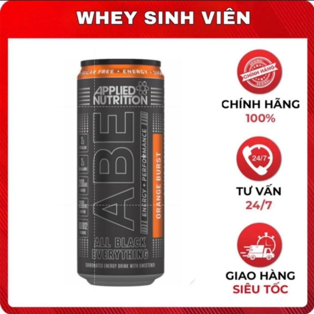 [Chính hãng]  Abe Lon Tăng Lực Applied Nutrition ABE Pre Workout 1 lần dùng (330 ml) tại  Whey Sinh Viên Hải Phòng