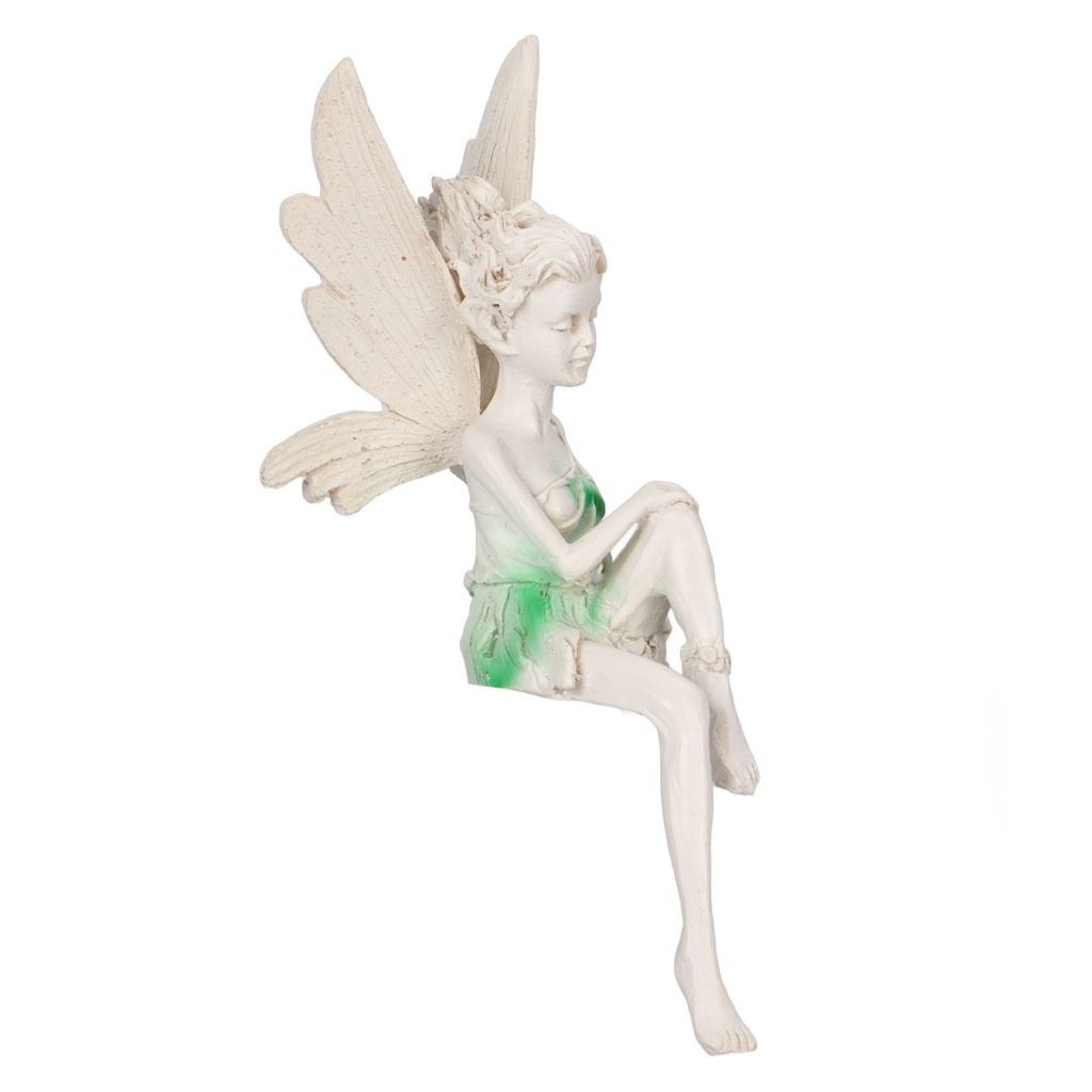 Tượng Cô Tiên Ngồi Bằng Nhựa resin Sơn Thủ Công Dễ Thương Bảo Vệ Tượng Thần Tiên Trang Trí Vườn