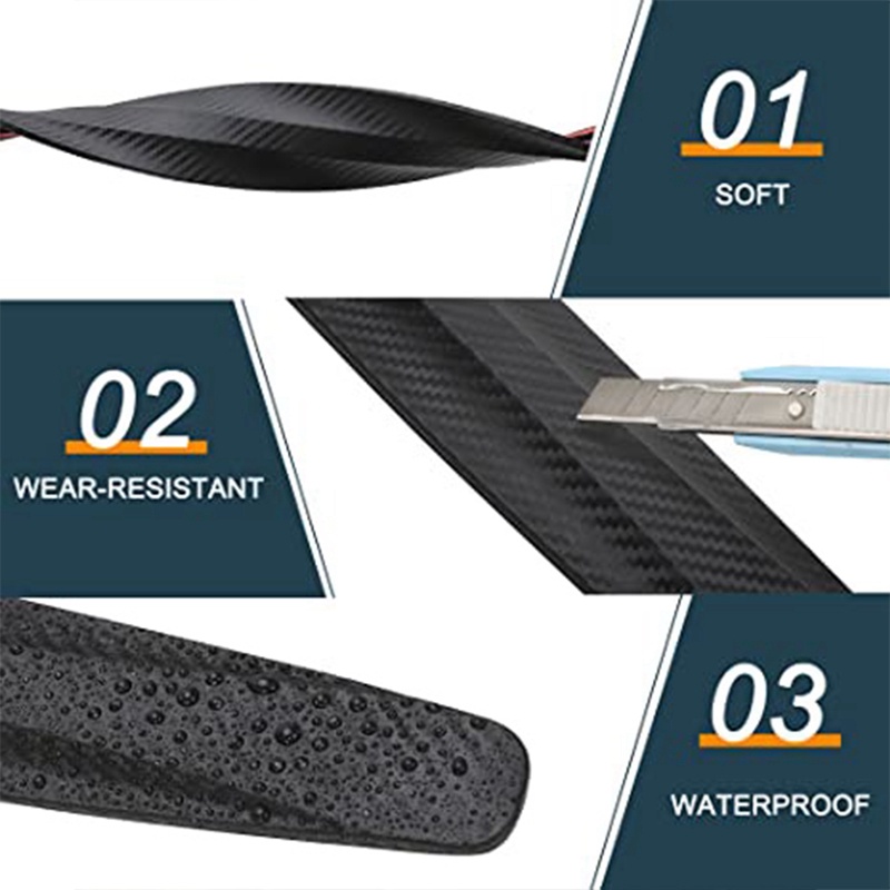 Aayetd Bộ 2 Miếng Dán Sợi carbon Chống Trầy Xước Bảo Vệ Thân Xe Hơi