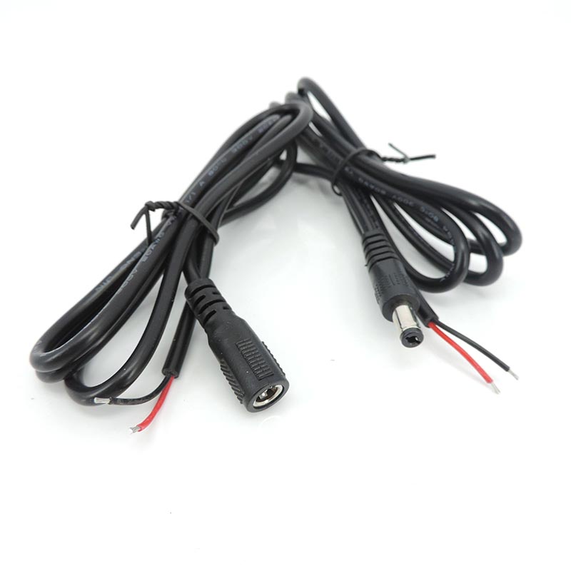 1m DC Nam Nữ Nguồn Điện Cáp Nối Dài Đuôi Heo 5.5x2.1mm 20 AWG 5A Jack Dây Kết Nối Cho Camera Quan Sá