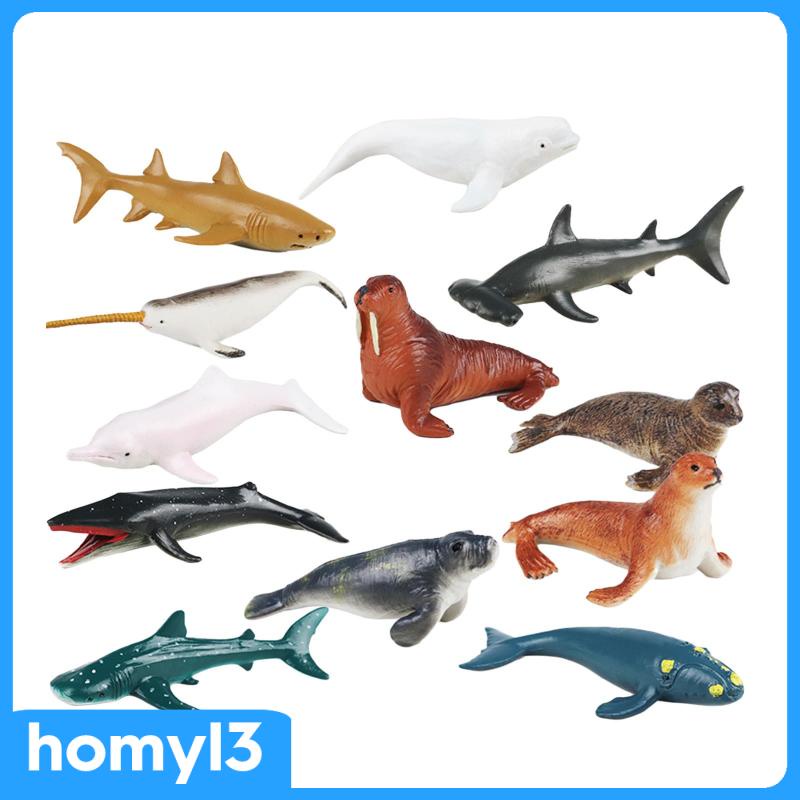 Set 12 Mô Hình Động Vật Biển Dùng Làm Quà Tặng Cho Bé