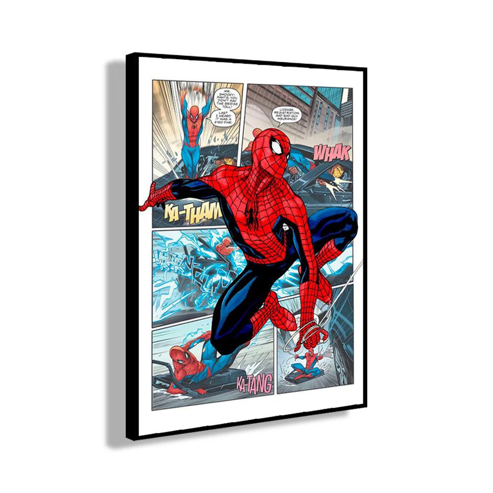 Tranh Vải Bạt Treo Tường In Hình Người Nhện / Người Sắt hulk marvel Trang Trí Nhà Cửa Hiện Đại