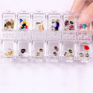 Khay 12 ô đựng hạt Nails Trang trí