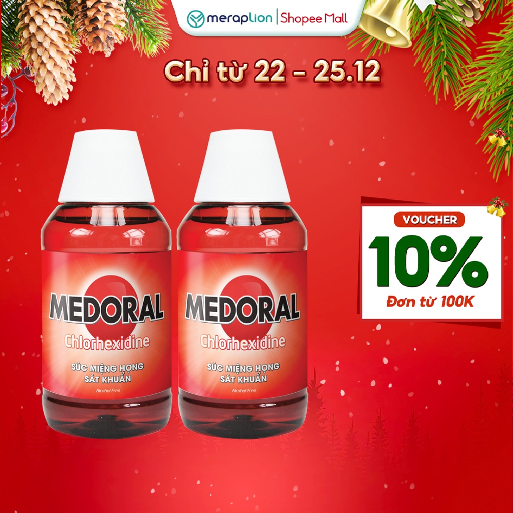 Combo 2 Súc miệng họng sát khuẩn MEDORAL 125ml hỗ trợ phòng ngừa nhiễm khuẩn miệng họng