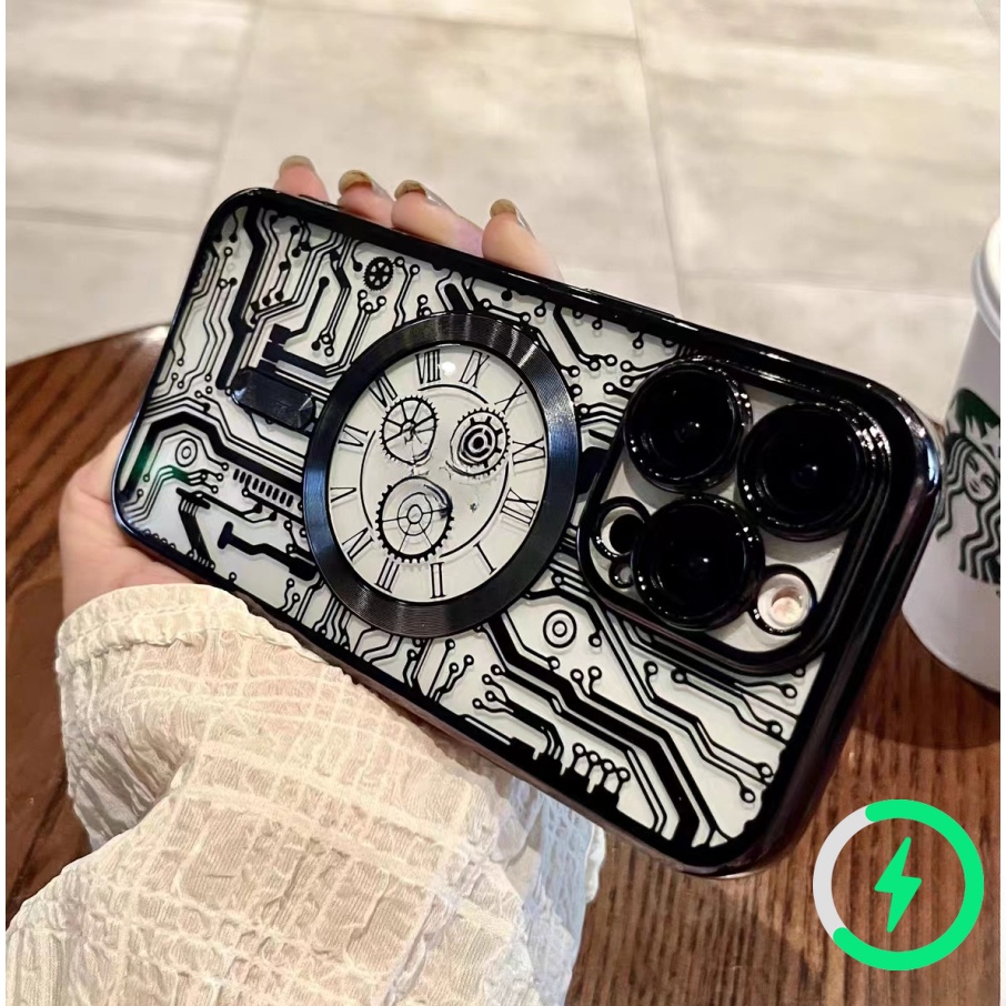 Chống Sốc Ốp Điện Thoại TPU Mềm Nam Châm Mạ Điện Chống Rơi Cho iPhone14 13 12 11 Pro Max Plus