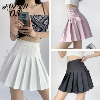 Chân váy ngắn xếp ly lưng cao thời trang xuân hè dành cho nữ
