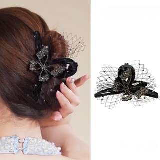 Kẹp tóc bướm đính đá sang trọng phong cách hàn quốc
