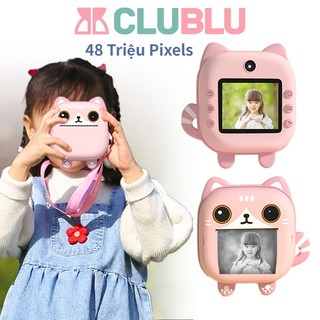 -CLUBLU- Máy Ảnh Mini Chụp Lấy Liền Cho Bé Độ Phân Giải Cao in Nhiệt Chụp Ảnh Và Video Cute Mèo