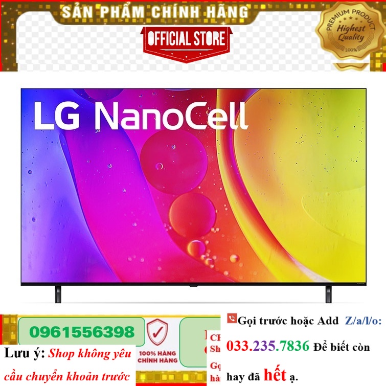 [Hãng] NanoCell Tivi 4K LG 65 inch 65NANO80SQA ThinQ AI