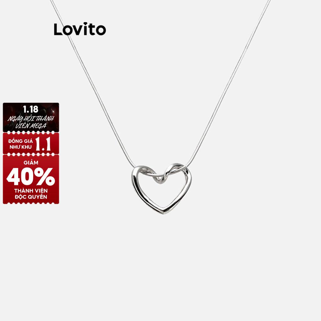 Dây chuyền Lovito mặt trái tim phong cách thường ngày cho nữ LFA03219 