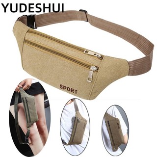 YUDESHUI Túi đeo hông nhiều ngăn kiểu dáng giản dị cho nam