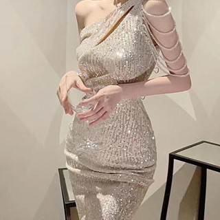 Đầm Dự Tiệc Trễ Vai Dáng Ôm Phong Cách Hàn Quốc Thời Trang Cho Nữ