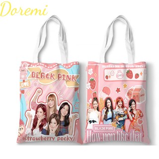 Doremi Blackpink Túi Xách Vải canvas In Hình Nhóm Nhạc blackpink Thời Trang