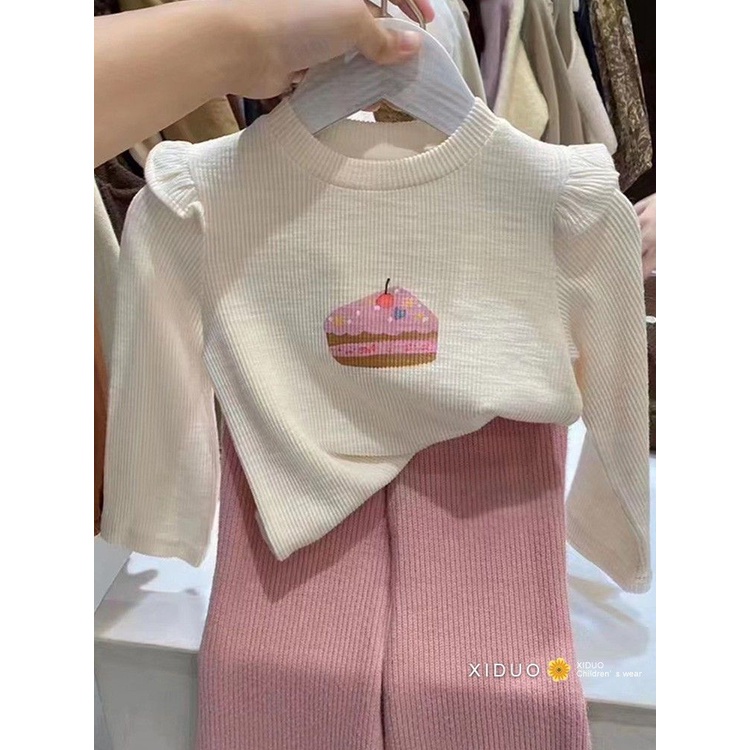 Áo Thun Mùa Thu Phong Cách Hàn Quốc Hợp Thời Trang Mới Cho Bé Gái