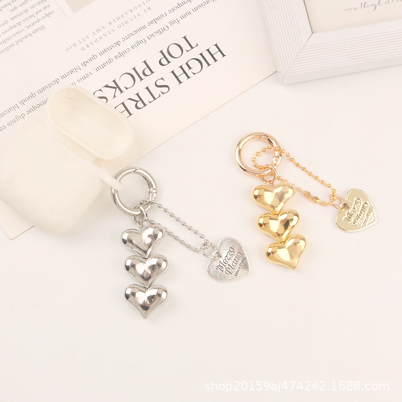 Phụ Kiện Móc Khóa Xe Hơi Đính Hạt Hình Trái Tim Phong Cách Mới