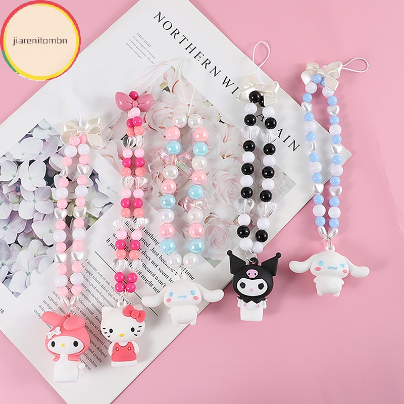 Jiarenitombn kawaii Dây Đeo Điện Thoại Chuỗi Hạt Hình kuromi cinnamoroll Hoạt Hình Cho Nữ vn