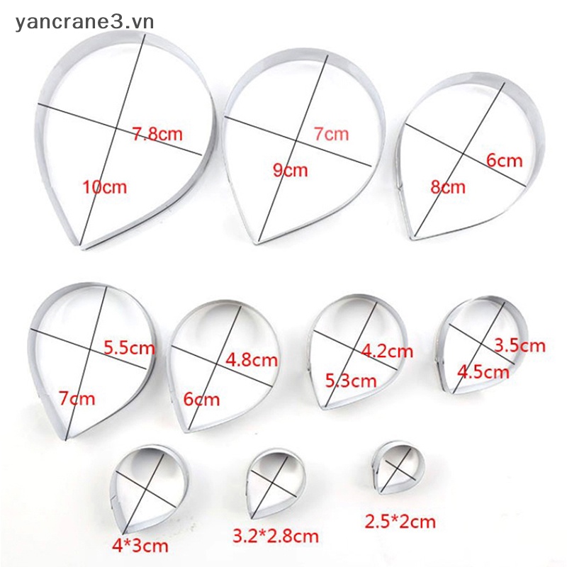 Bộ 7 Khuôn Cắt Bánh Quy Bằng Thép Không Gỉ Hình Cánh Hoa Hồng yancrane3.vn