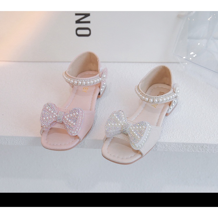 Giày Sandal Đế Mềm Hở Ngón Đính Nơ Phong Cách Công Chúa Thời Trang Mùa Hè 2023 Cho Bé Gái