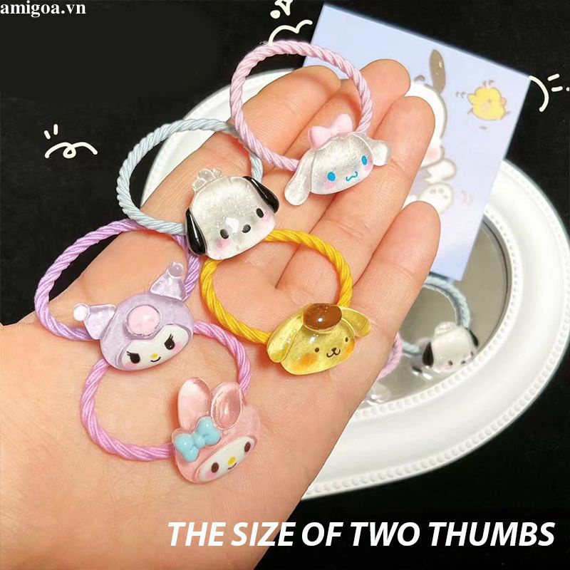 ✨✨Dây Cột Tóc sanrio Cao Su Mỏng Co Giãn Họa Tiết Hoạt Hình
