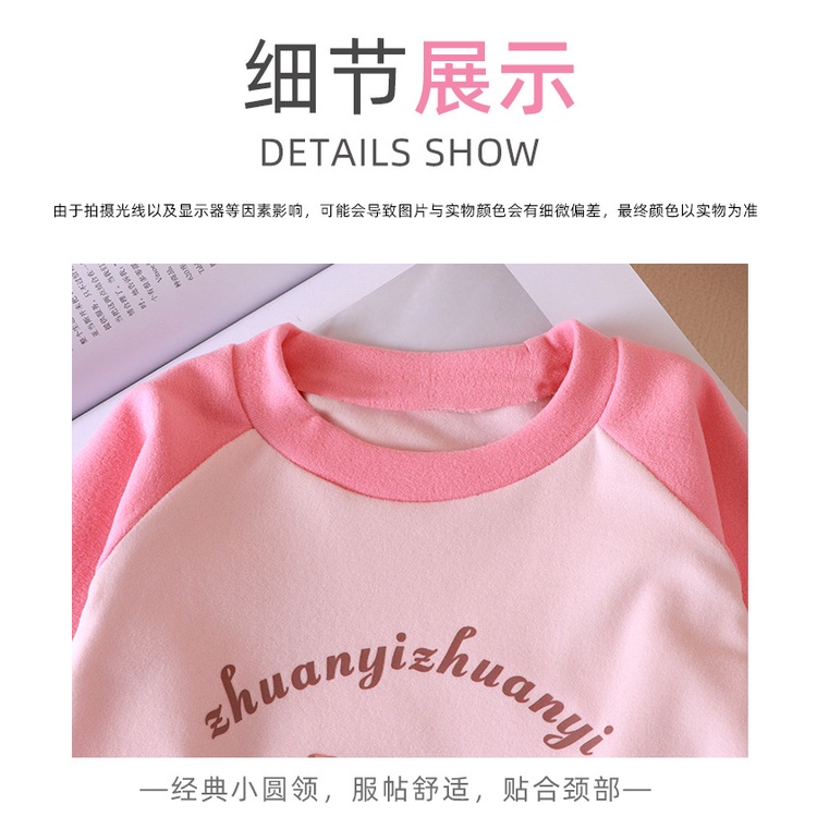 Áo Thun Tay Dài Cổ Tròn Phong Cách Thu Đông Mới Dành Cho Bé Gái 80-160cm