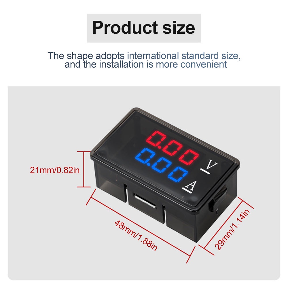 Gaqee Vôn Kế Kỹ Thuật Số 0.28 inch dc 100v 10a Có Màn Hình led Hiển Thị