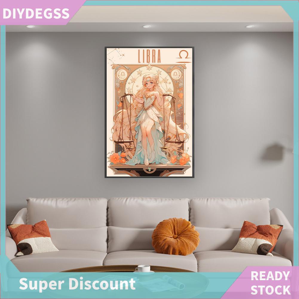 Bộ Tranh Thêu Chữ Thập Diy Hình Cô Gái libra Bằng cotton Kích Thước 50x75cm 11ct