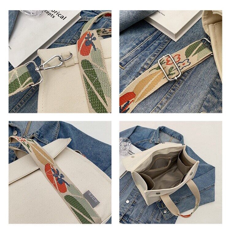 Túi Xách Vải canvas Dày Dặn Cao Cấp Thời Trang Nhật Hàn 2023 Cho Nữ