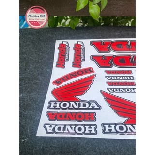 Bộ tem honda đỏ dán xe cub