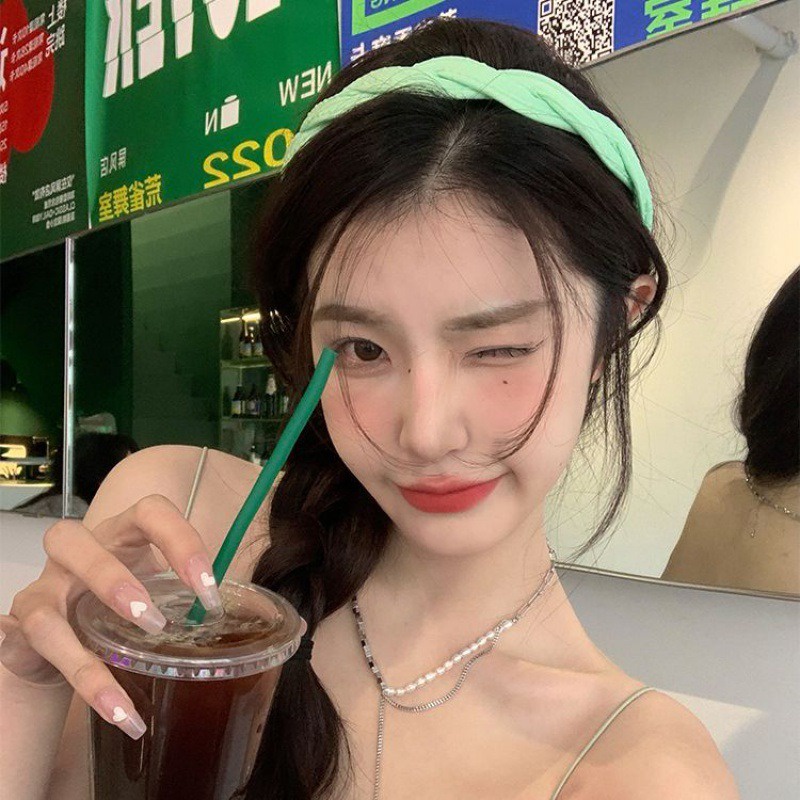 Băng Đô Cài Tóc Bằng Da Siêu Mịn Chống Trượt Phong Cách Hàn Quốc